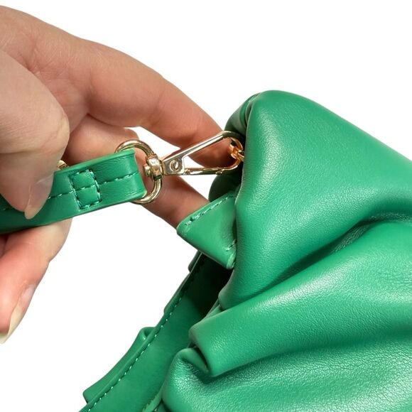 The Drop Ulla Ruched Convertible Bag Clutch Ultramarine Green NWT - Picture 12 of 16